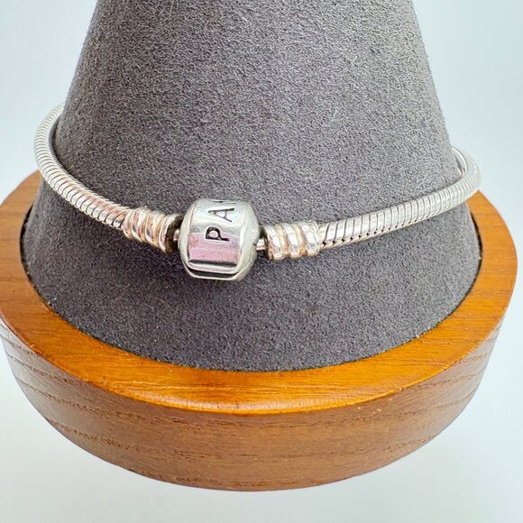 VTG Pandora ALE Serpentine Link Slide Charm Chain Bracelet Size 9" Length - Picture 6 of 12